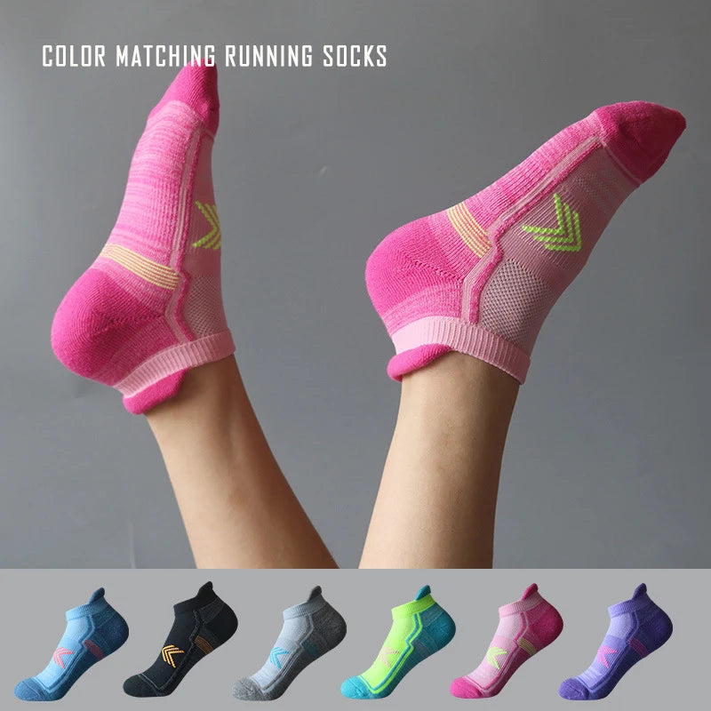 Calcetines para correr para mujer, transpirables, cortos, resistentes al desgaste.